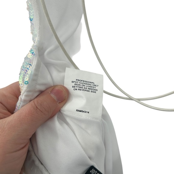 Y2K Iridescent Sequin Bodycon Mini Dress S Open Back Strappy Fairy Windsor - Picture 6 of 10